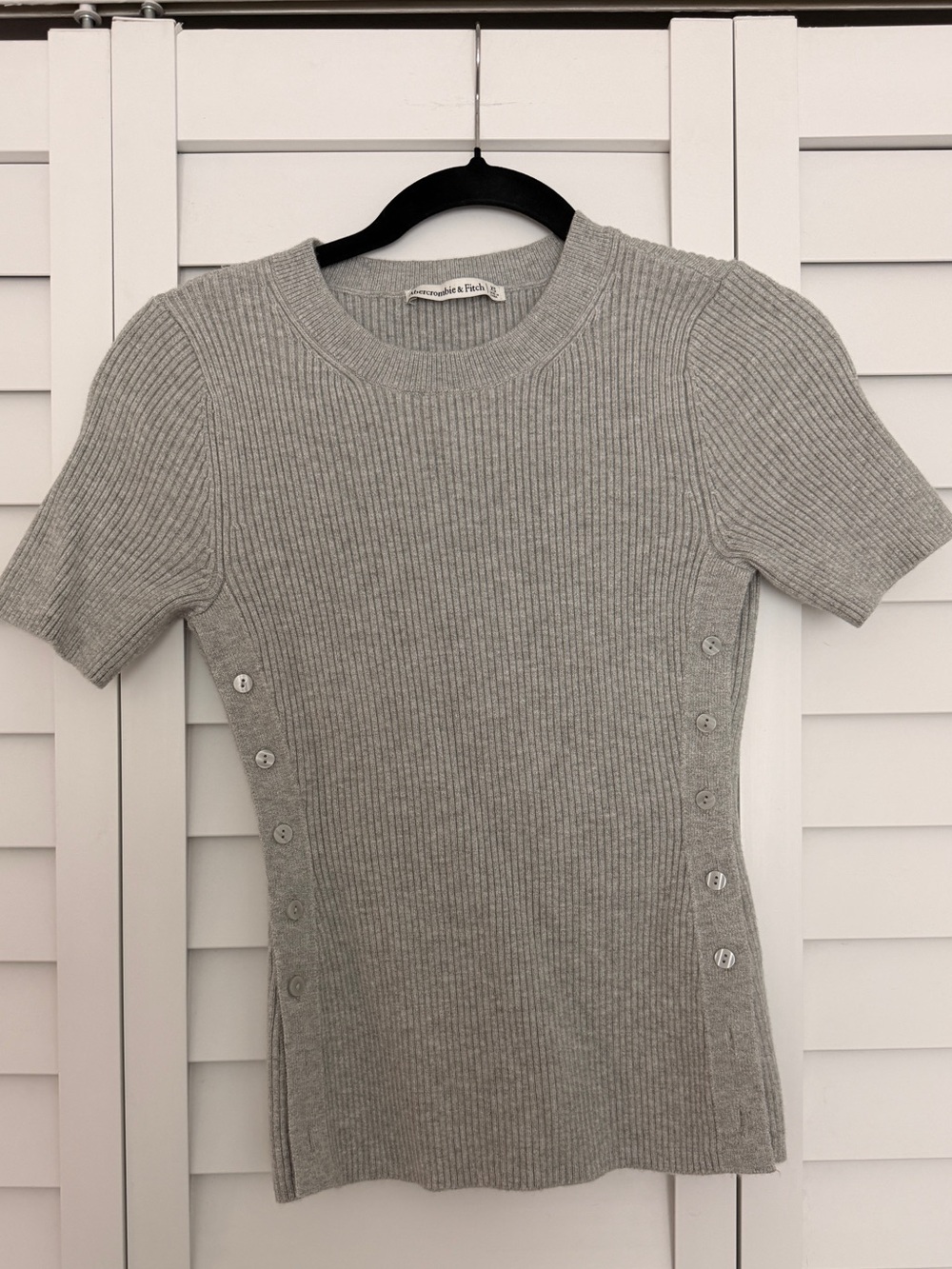 Abercrombie Ribbed Short-Sleeve Knit Top SIZE XS
